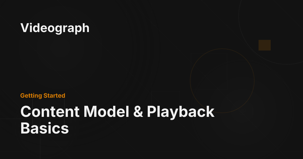 Content Model & Playback Basics - Videograph Documentation